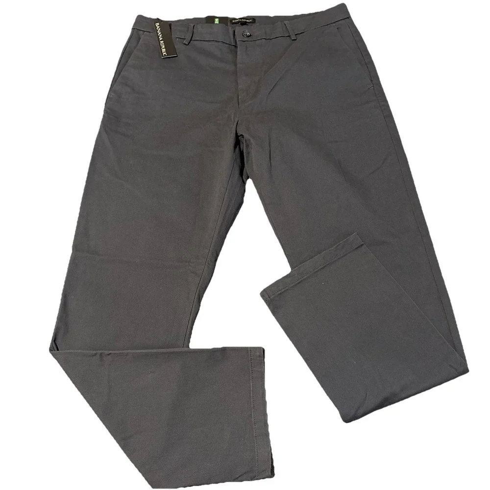 Banana Republic Chino Pants Mens‎ 38x32 Gray Straight Leg Stretch 1768308 NEW
